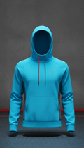 Neon Blue Performance Hoodie – Quick-Dry Fleece